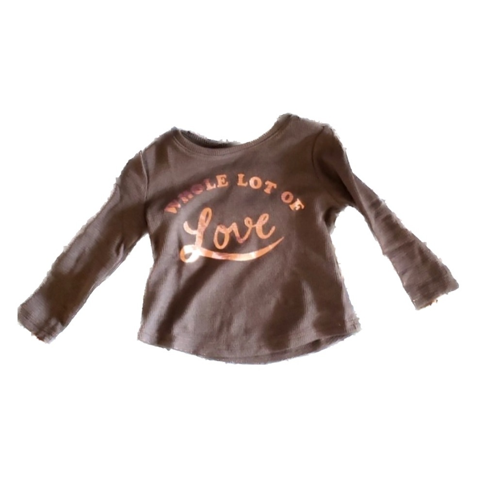 Old Navy Long Sleeve Toddler Metallic Whole Lotta Love Tee Size 12-18 Months